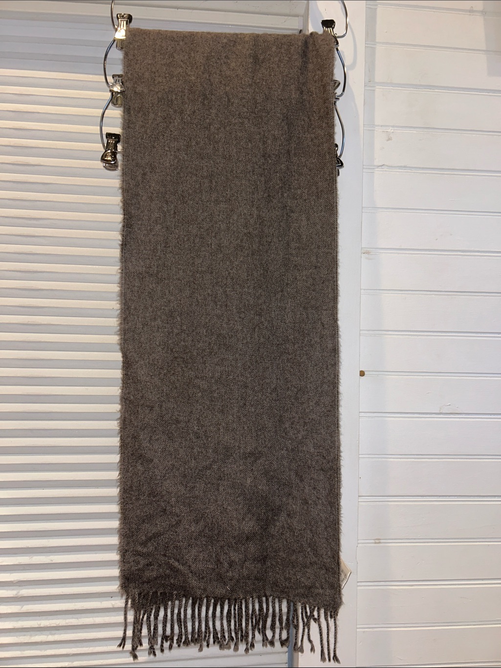 Fair Indigo 100% Baby Alpaca Scarf | Gray-Brown Heather | ~65in — image 3 of 6